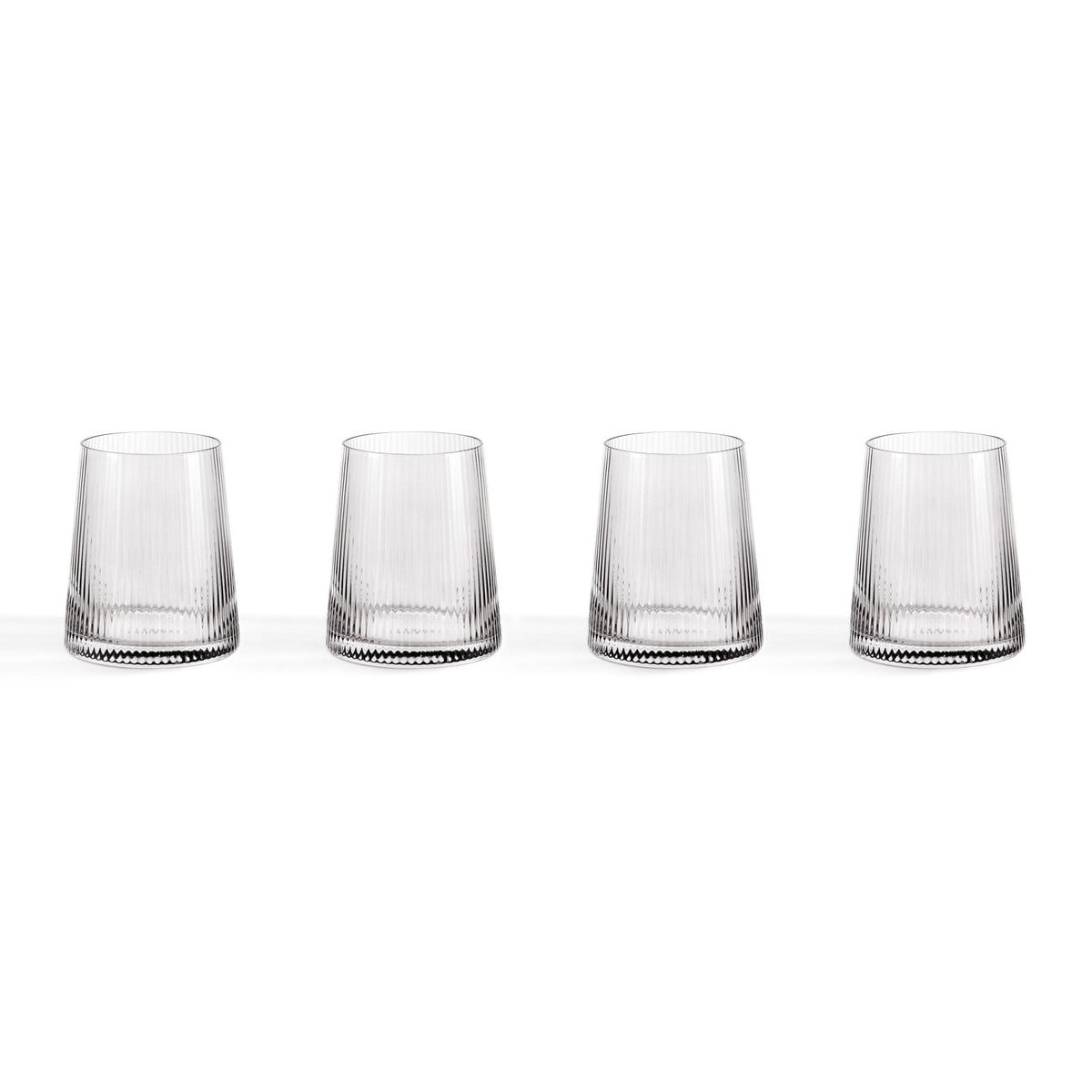 Gatsby Set of 4 Ripple Glass Tumblers - Smoked
