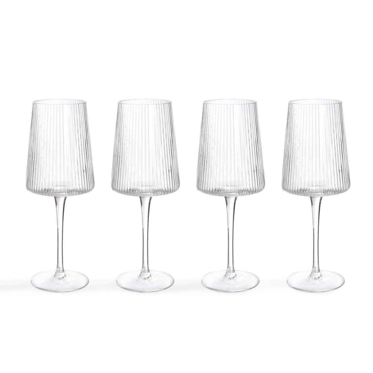 Gatsby Set of 4 Ripple Glass Wine Glasses - Clear