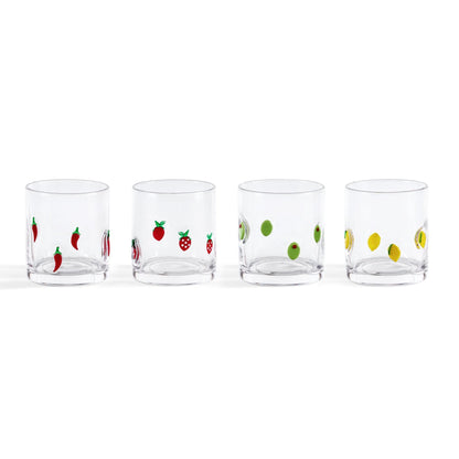 Fruity Glass Tumblers - Set of 4 - Clear