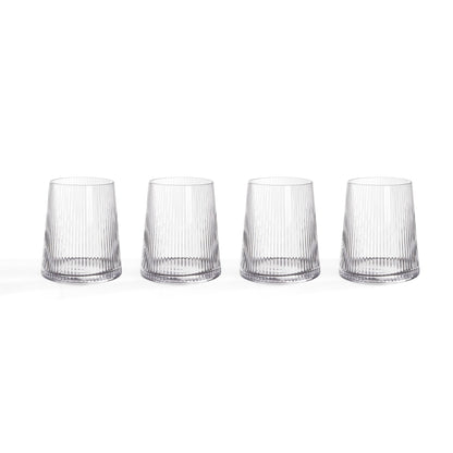 Gatsby Set of 4 Ripple Glass Tumblers - Clear