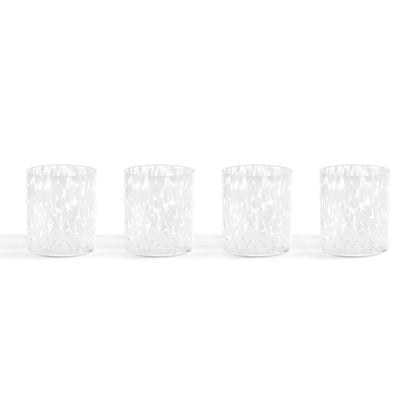 Sarda Dotty Glass Tumblers - Set of 4 - White